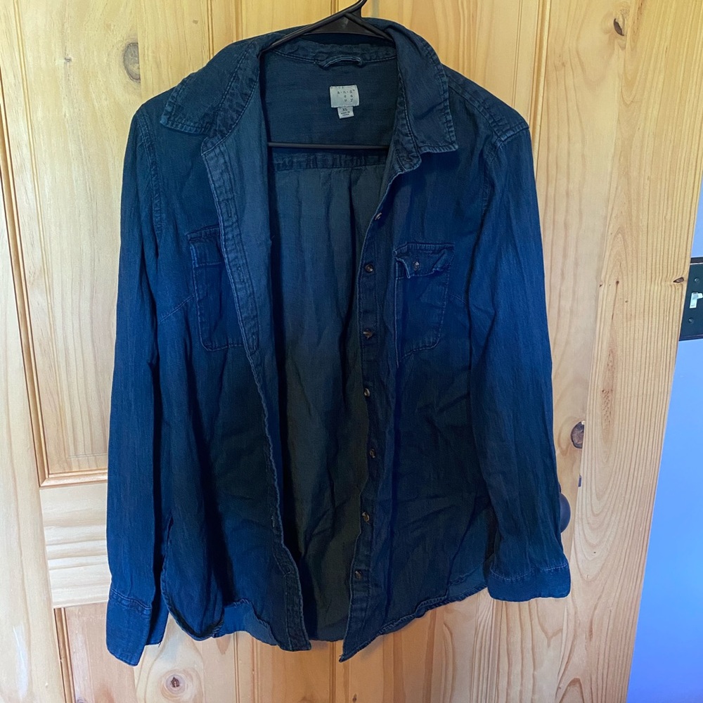Button down oversized denim shirt